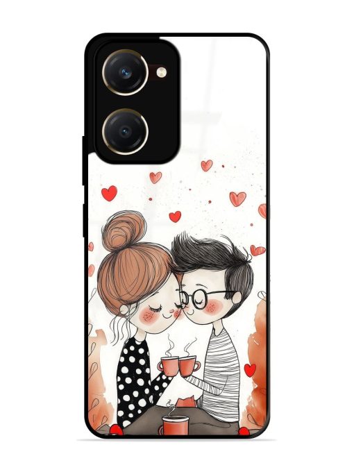 Couple Seating With Coffee Glossy Soft Edge Case for Vivo Y18T