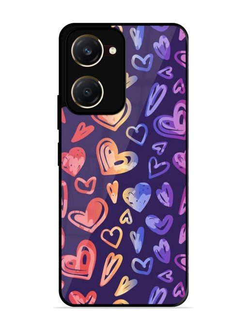 Rainbow Hearts Glossy Soft Edge Case for Vivo Y18T