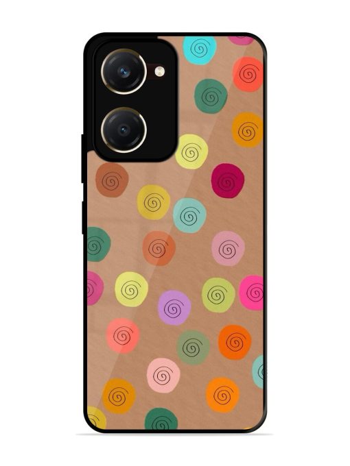 Swirly Dots On Kraft Glossy Soft Edge Case for Vivo Y18T