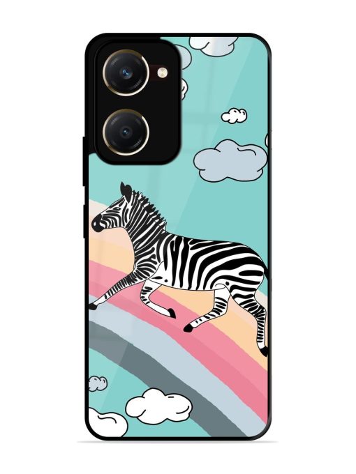 Zebra On A Rainbow Glossy Soft Edge Case for Vivo Y18T