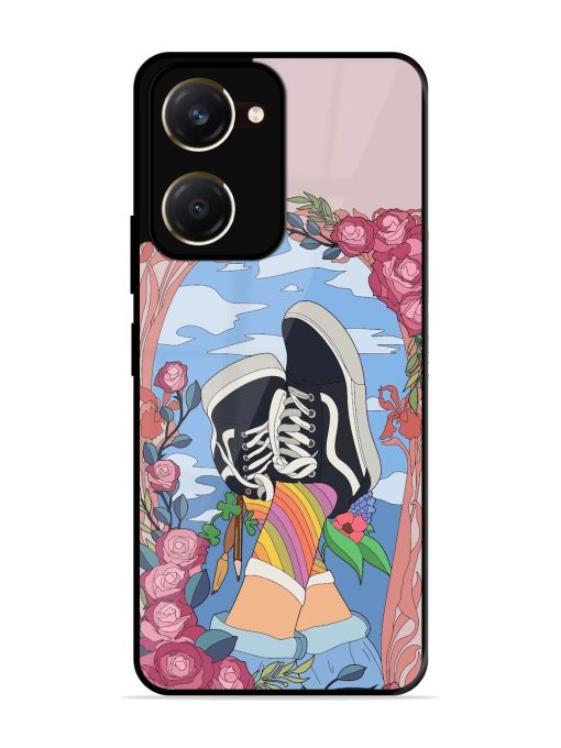 Floral Fantasy Glossy Soft Edge Case for Vivo Y28S (5G)