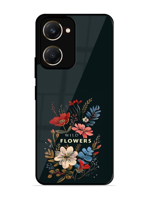Dark Floral Glossy Soft Edge Case for Vivo Y28S (5G)