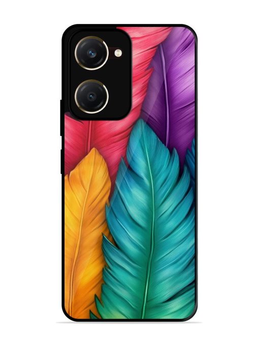 Rainbow Feathers Glossy Soft Edge Case for Vivo Y28S (5G)