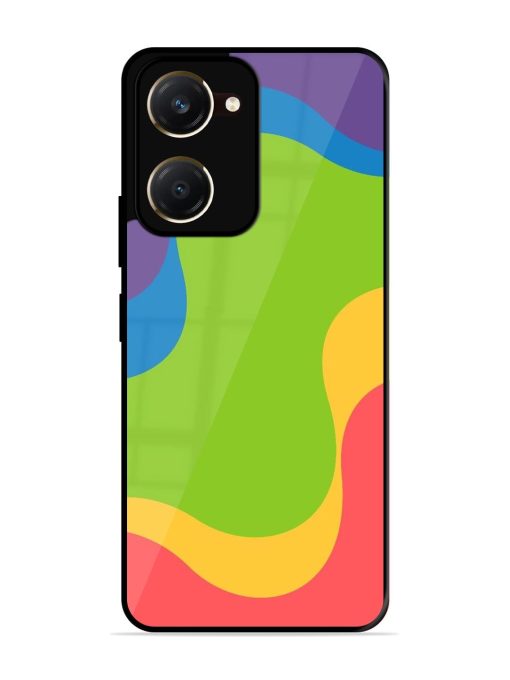 Wavy Rainbow Wonderland Glossy Soft Edge Case for Vivo Y28S (5G)