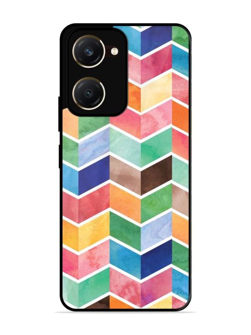 Watercolor Chevron Whimsy Glossy Soft Edge Case for Vivo Y28S (5G)