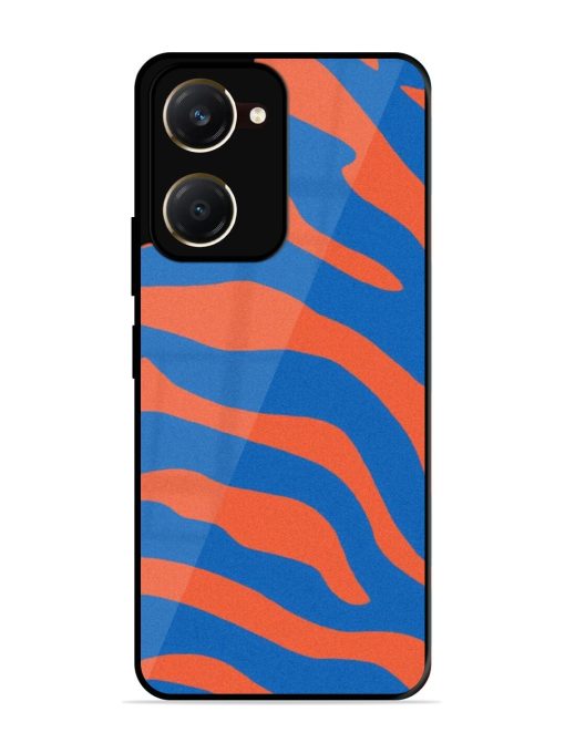Zebra Stripes In Blue And Orange Glossy Soft Edge Case for Vivo Y28S (5G)