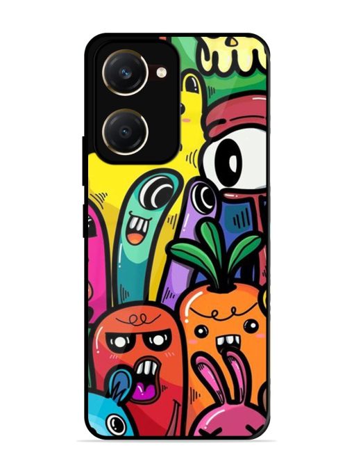 Whimsical Doodle Chaos Glossy Soft Edge Case for Vivo Y28S (5G)
