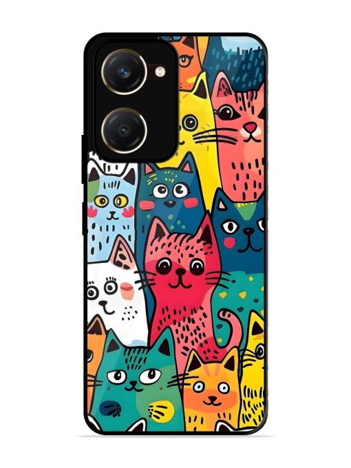 Feline Frenzy Glossy Soft Edge Case for Vivo Y28S (5G)