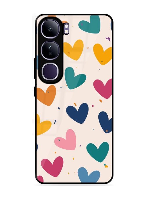 Rainbow Hearts Glossy Soft Edge Case for Vivo Y300 (5G)