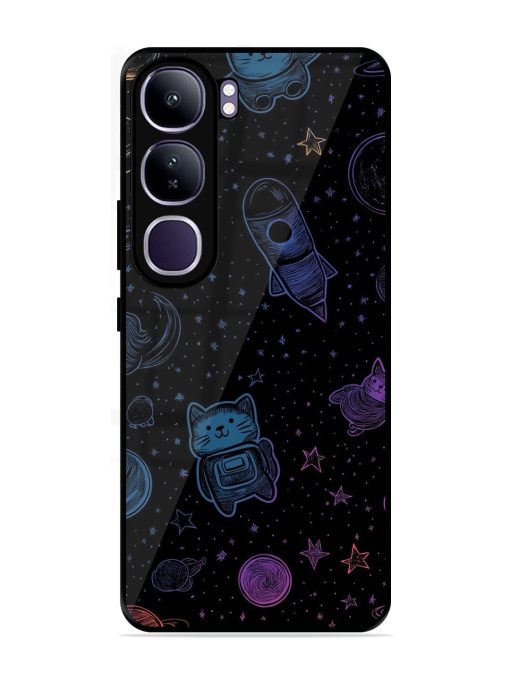Cosmic Cat Chaos Glossy Soft Edge Case for Vivo Y300 (5G)