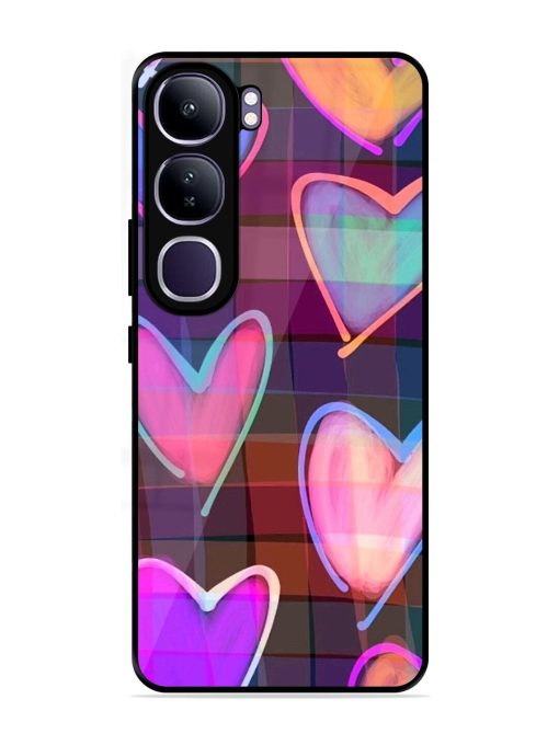 Neon Hearts Glossy Soft Edge Case for Vivo Y300 (5G)