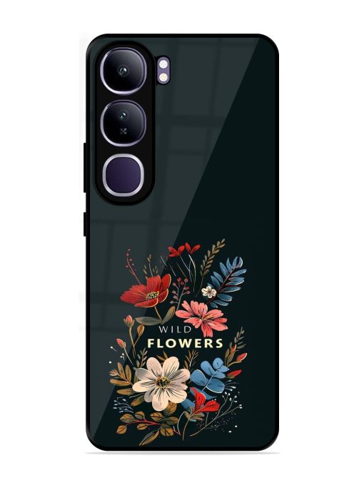 Dark Floral Glossy Soft Edge Case for Vivo Y300 (5G)