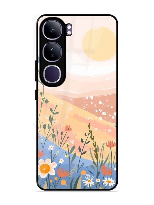 Golden Hour Blooms Glossy Soft Edge Case for Vivo Y300 (5G)