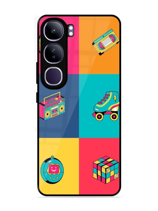 90S Throwback Grid Glossy Soft Edge Case for Vivo Y300 (5G)