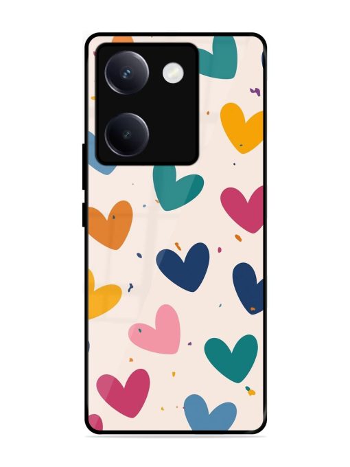 Rainbow Hearts Glossy Soft Edge Case for Vivo Y300 Plus (5G)