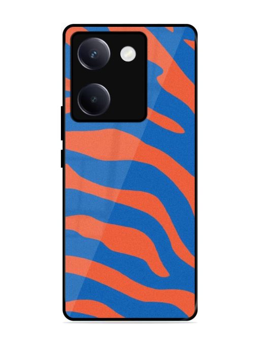 Zebra Stripes In Blue And Orange Glossy Soft Edge Case for Vivo Y300 Plus (5G)