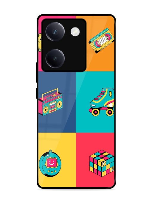 90S Throwback Grid Glossy Soft Edge Case for Vivo Y300 Plus (5G)