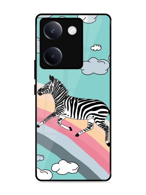 Zebra On A Rainbow Glossy Soft Edge Case for Vivo Y300 Plus (5G)
