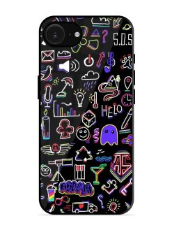 Neon Doodle Glossy Soft Edge Case for Apple Iphone 16E