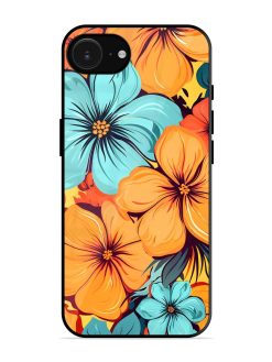 Tropical Bloom Glossy Soft Edge Case for Apple Iphone 16E
