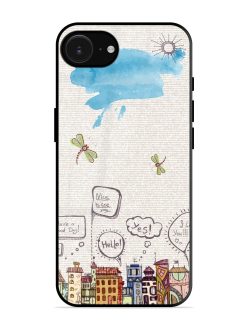 Doodle City Glossy Soft Edge Case for Apple Iphone 16E