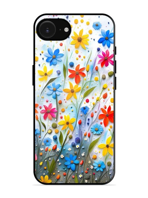 Vibrant Floral Glossy Soft Edge Case for Apple Iphone 16E