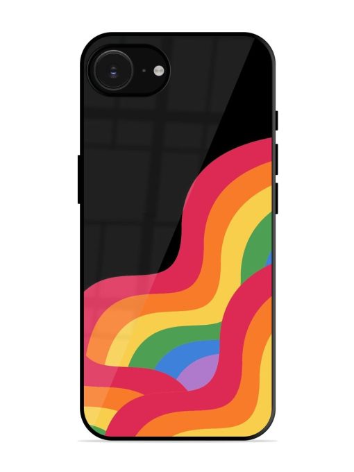 Wavy Rainbow Glossy Soft Edge Case for Apple Iphone 16E