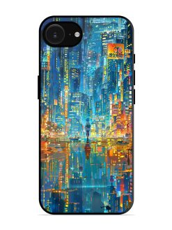 Neon Metropolis Glossy Soft Edge Case for Apple Iphone 16E