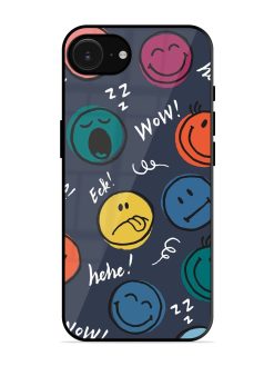 Emoticon Parade Glossy Soft Edge Case for Apple Iphone 16E
