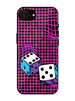 Glitched Dice Glossy Soft Edge Case for Apple Iphone 16E