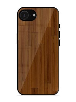 Warm Woodgrain Glossy Soft Edge Case for Apple Iphone 16E