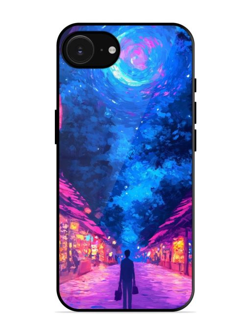 Neon Nightscape Glossy Soft Edge Case for Apple Iphone 16E