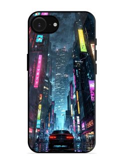 Neon Nightscape Glossy Soft Edge Case for Apple Iphone 16E