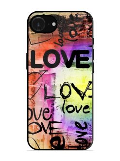 Love Graffiti Glossy Soft Edge Case for Apple Iphone 16E