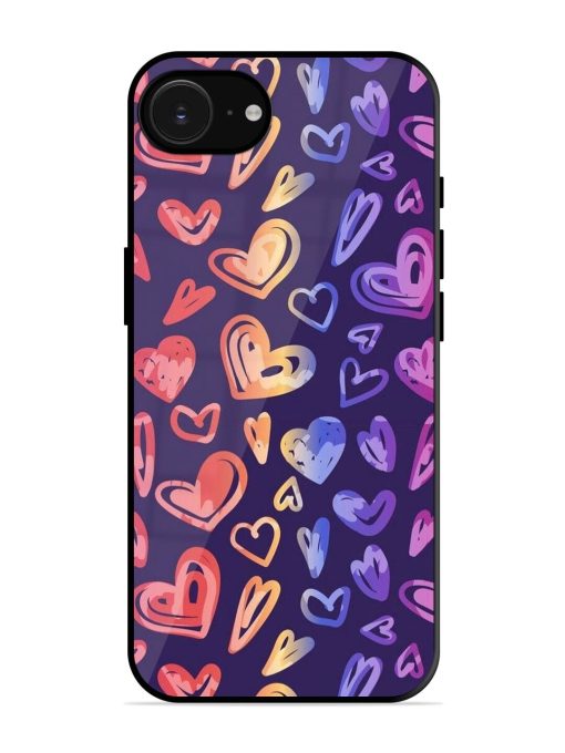 Rainbow Hearts Glossy Soft Edge Case for Apple Iphone 16E