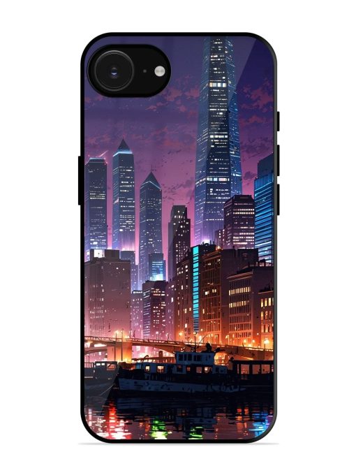 Neon Nightscape Glossy Soft Edge Case for Apple Iphone 16E