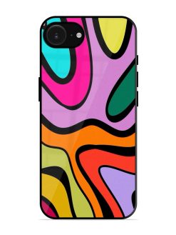 Groovy Swirls Glossy Soft Edge Case for Apple Iphone 16E