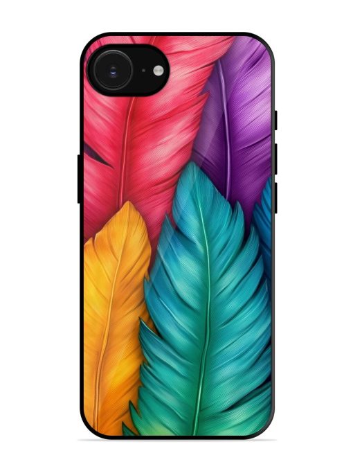 Rainbow Feathers Glossy Soft Edge Case for Apple Iphone 16E