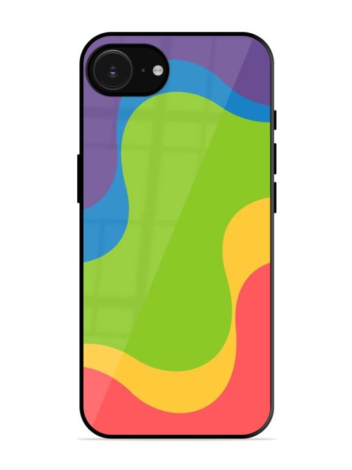 Wavy Rainbow Wonderland Glossy Soft Edge Case for Apple Iphone 16E