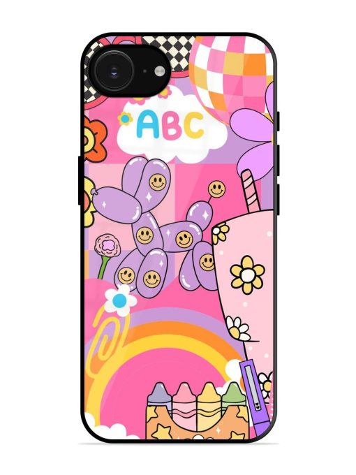 Whimsical Y2K Chaos Glossy Soft Edge Case for Apple Iphone 16E