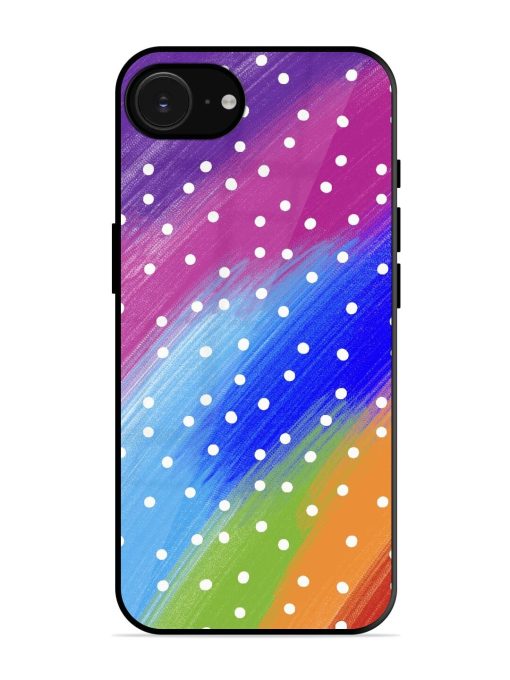 Rainbow Polka Dot Dream Glossy Soft Edge Case for Apple Iphone 16E