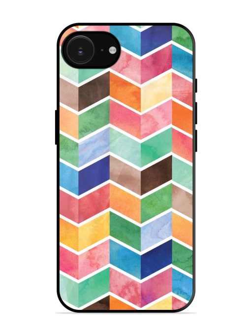 Watercolor Chevron Whimsy Glossy Soft Edge Case for Apple Iphone 16E