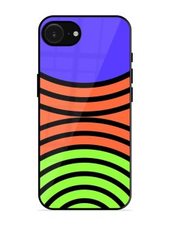 Psychedelic Stripe Symphony Glossy Soft Edge Case for Apple Iphone 16E