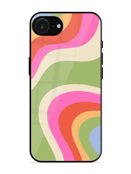 Wavy Rainbow Wonderland Glossy Soft Edge Case for Apple Iphone 16E