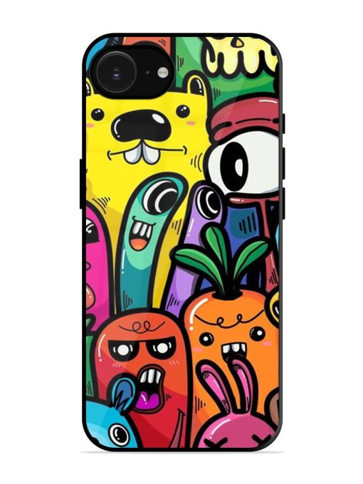Whimsical Doodle Chaos Glossy Soft Edge Case for Apple Iphone 16E