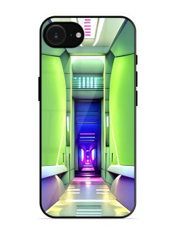 Neon Corridor Glossy Soft Edge Case for Apple Iphone 16E