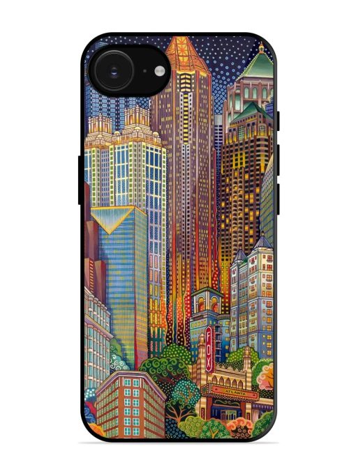 Neon Nightscape Glossy Soft Edge Case for Apple Iphone 16E