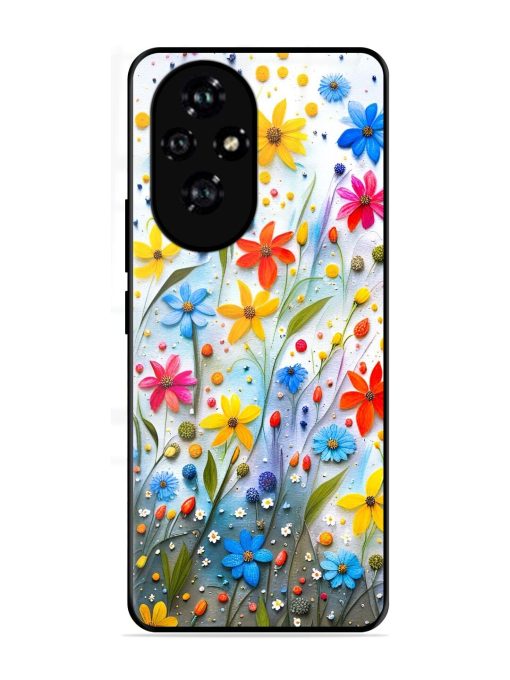 Vibrant Floral Glossy Soft Edge Case for Honor 200 Pro (5G)