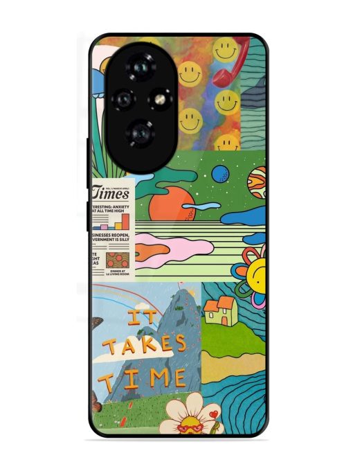 Groovy Vibes Glossy Soft Edge Case for Honor 200 Pro (5G)