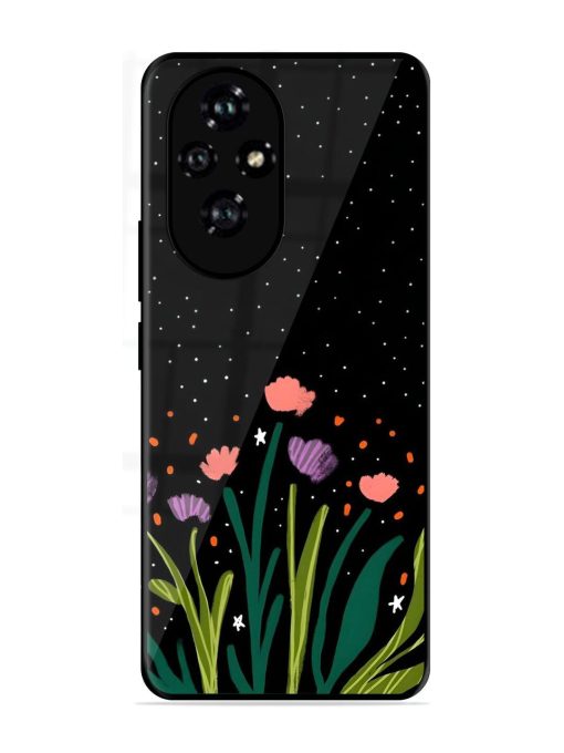 Midnight Bloom Glossy Soft Edge Case for Honor 200 Pro (5G)